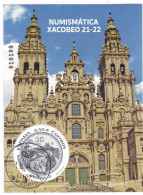 2022-ED. 5596 - Numismática. Xacobeo 21-22  - USADO - Used Stamps