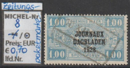 1928 - BELGIEN - Zeitungs-PM "JOURNAUX/DAGBLADEN 1928" 1 Fr Ultramarin  - O Gestempelt - S.Scan (Zeit.-PM 8o Be) - Periódicos [JO]