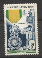 SAINT PIERRE & MIQUELON 1952 Centenaire De La Médaille Militaire MNH - 1952 Centenaire De La Médaille Militaire