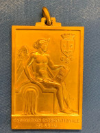 Médaille En Bronze EXPOSITION INTERNATIONALE DE L'EAU VILLE LIEGE 1939 - Canal Albert. Cortège Des Drapeaux. 2 Scans. - Autres & Non Classés