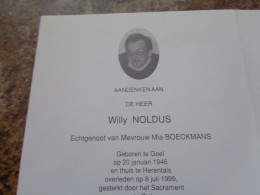 Doodsprentje/Bidprentje  Willy NOLDUS   Geel 1946-1999 Herentals  (Echtg Mia Boeckmans) - Religion & Esotérisme