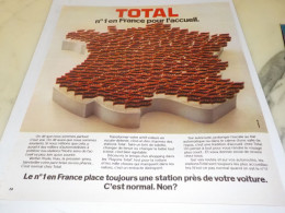 ANCIENNE PUBLICITE N 1 EN FRANCE POUR L ACCUEIL TOTAL 1973 - Autres & Non Classés