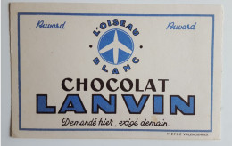 Buvard Chocolat Lanvin - L'Oiseau Blanc - Kakao & Schokolade