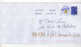 Enveloppe FRANCE Prêt à Poster Lettre Prioritaire 20g Oblitération LA POSTE 38276A 05/05/2015 - PAP: Aufdrucke/Blaues Logo