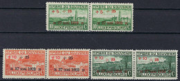 Luxembourg - Luxemburg - Timbres   2 Série 1923   Paires  Inauguration D'un Monument   MNH** - Gebruikt