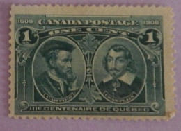 CANADA YT 86 NEUF(*)MNG "CARTIER ET CHAMPLAIN"  ANNÉE 1908 - Nuevos