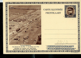 Carte Illustrée Neuve N° 24. Vue : 3 ( BLANKENBERGHE - La Plage Et Pier ) - Cartes Postales 1934-1951
