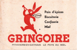 BUVARD BLOTTING PAPER  SUCRERIE ALIMENTAIRE PAIN D'EPICE GRINGOIRE PITHIVIERS EN GATINAIS 45 LOIRET - Sucreries & Gâteaux