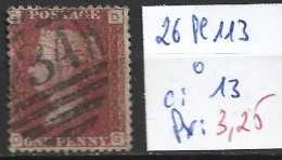 GRANDE-BRETAGNE 26 Planche 113 Oblitéré  Côte 13 € - Used Stamps