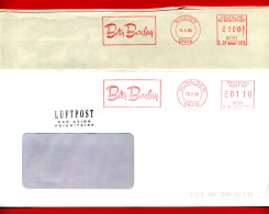 1994/2000 - Allemagne - 2 Enveloppes - Publicité De Nussloch Pour BETTY BARCLAY - Maschinenstempel (EMA)