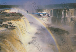 CARTOLINA  CURITIBA,PARANA,BRASILE-FOZ DO IGUACU-FRETAMENTO DE HELICOPTEROS E AVIOES-VIAGGIATA 1989 - Curitiba