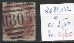 GRANDE-BRETAGNE 26 Planche 122 Oblitéré  Côte 2.50 € - Used Stamps