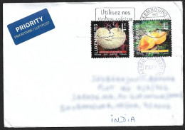 Luxembourg 2013 Mushroom, Flora,Fungi,Eukaryotic, Microorganisms, Airmail Cover To India (**) Inde Indien - Storia Postale