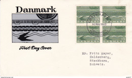 Denmark 1963 Minr.413x FDC Bee-Line Paquebot Rödby - Fehmern 14-5-1963 M/F King Frederik IXEisenbahnfährschiffverbindung - Storia Postale