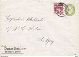Denmark Postal Stationery Ganzsache Entier (69) 15 Øre Cover Brief Danske Statsbaner Breder\bro Station 1948 - Covers & Documents