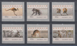 Australien Tritech-ATM Kangaroo / Koala 6 Motive Kpl.  SALISBURY 2002 - Machine Labels [ATM]