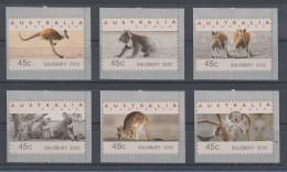 Australien Tritech-ATM Kangaroo / Koala 6 Motive Kpl.  SALISBURY 2002 - Automatenmarken [ATM]