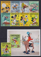 Grenada 1979 Walt-Disney-Figuren Mi.-Nr. 991-999 Satz + Block ** / MNH  - Grenade (1974-...)