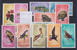 Grenada 1974 Unabhängigkeit Tiere Mi.-Nr. 555-568 (ohne 557) Satz  ** / MNH  - Grenade (1974-...)