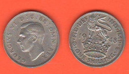 Great Britain One Shilling 1948 King George V° Inghilterra United Kingdom - I. 1 Shilling