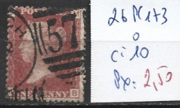 GRANDE-BRETAGNE 26 Planche 173 Oblitéré  Côte 10 € - Used Stamps