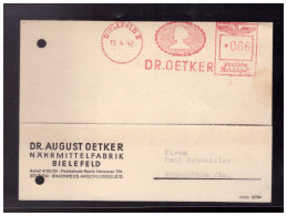 Dt.- Reich (023544) Postkarte Mit Firmenzudruck Fa.Dr.Oetker, Soßenpulver Ist Ab 6.4.42 In Die Bezugsscheinpflicht Einbe - Frankeermachines (EMA)