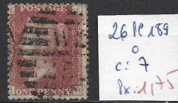 GRANDE-BRETAGNE 26 Planche 189 Oblitéré  Côte 7 € - Used Stamps