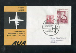 "OESTERREICH" 1965, AUA-Erstflugbrief "Klagenfurt-Muenchen" (5792) - Erst- U. Sonderflugbriefe