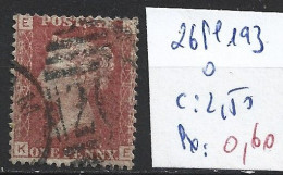 GRANDE-BRETAGNE 26 Planche 193 Oblitéré  Côte 2.50 € - Used Stamps