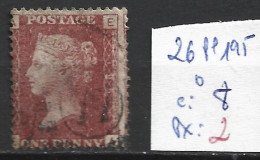 GRANDE-BRETAGNE 26 Planche 195 Oblitéré  Côte 8 € - Used Stamps