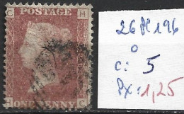 GRANDE-BRETAGNE 26 Planche 196 Oblitéré  Côte 5 € - Used Stamps