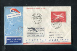 "OESTERREICH" 1958, AUA-Erstflugbrief "Wien-Rom" (5796) - Premiers Vols