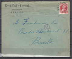 Brief Van Pervyse (sterstempel) Naar Bruxelles - Postmarks With Stars