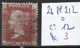 GRANDE-BRETAGNE 26 Planche 212 Oblitéré  Côte 12 € - Used Stamps