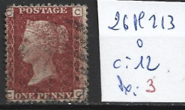 GRANDE-BRETAGNE 26 Planche 213 Oblitéré  Côte 12 € - Used Stamps