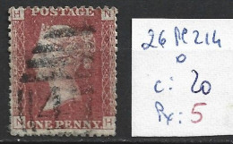 GRANDE-BRETAGNE 26 Planche 214 Oblitéré  Côte 20 € - Used Stamps