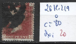 GRANDE-BRETAGNE 26 Planche 219 Oblitéré  Côte 80 € - Used Stamps