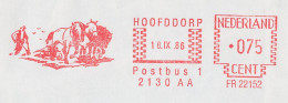 Meter Cover Netherlands 1986 - Horse - Ploughing - Ferme