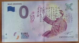 0 Euro Souvenir MAO ZEDONG China CN00 2018-10 Nr. 4352 - Sonstige – Asien