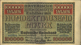 Bavaria Rosenbg: BAY9, Länderbanknote Bavaria Used (III) 1923 100.000 Mark - Altri & Non Classificati