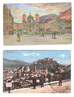 2 Stk Alte AK Salzburg Österreich Gel 1911 + 1912 - Salzburg Stadt