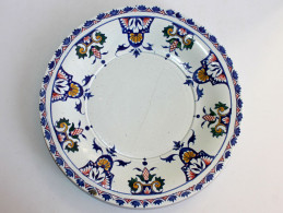 GIEN, GRAND COMPOTIER PLAT ASSIETTE En FAIENCE EMAILLÉE, FIN XIXe, SIGNÉ, D:31cm / ART DECORATIF FRANCAIS (0901.4) - Gien (FRA)