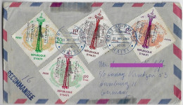 Haiti 1963 Registerd Cover From Port-au-Prince To Hamburg Germany 5 Stamp Peaceful Use Of Space And Literacy (backside) - Haïti