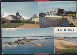 56 - Ile D'arz - L'église, En Paetie Romane. Le Débarcadère. Vue Générale De L'île Et La Plage - Ile D'Arz