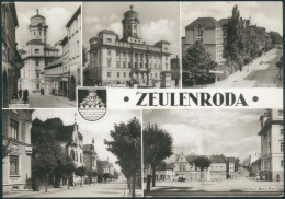 Postkarte Zeulenoda Mit 5 Ansichten, S/w, 1966, Orig, Gelaufen N. Teichwolframsdorf Mit Nachgebührstempel, II - Zeulenroda