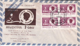 Argentina - 1958 - FDC - National Council For Minors - Airmail - Caja 30 - FDC