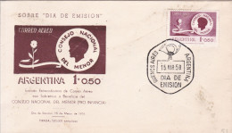 Argentina - 1958 - FDC - National Council For Minors - Caja 30 - FDC