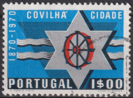 1970 Portugal ° Mi:PT 1111, Sn:PT 1077, Yt:PT 1089, Star & Wheel, From Covilha Coat Of Arms - Usado