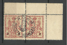 POLEN Poland 1915 Stadtpost Warschau Michel 5 As Pair From Sheet Corner O Nice Cancel - Used Stamps