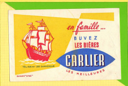 BUVARD De Biere   :Biere CARLIER Superbe Voilier Dunkerque - Drank & Bier